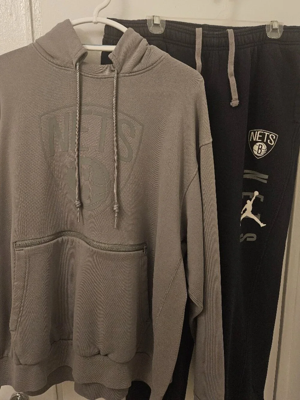 Jordan Brooklyn Nets Hoodie & Pants Set NBA 75th Anniversary Sz XL. Cool Grey